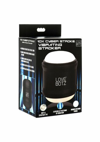Cyber Stroke Vibrating Stroker - Black