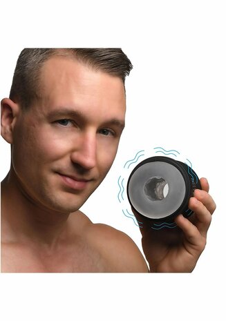 Cyber Stroke Vibrating Stroker - Black