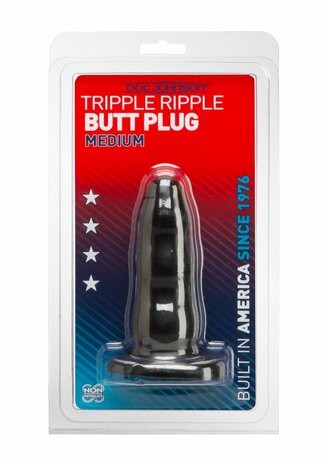 3 Laagse Geribbelde Butt Plug - Medium