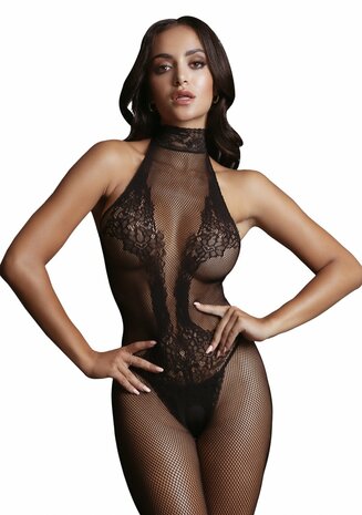 Bodystocking met Visnet en Kant - One Size O/S