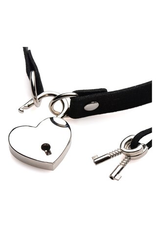 Lock-It - Choker with Heart Lock and Key