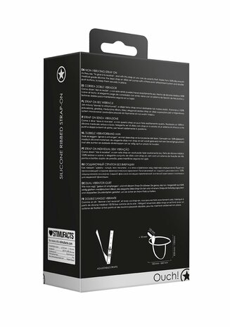 Silicone Ribbed Strap-On Adjustable - Black
