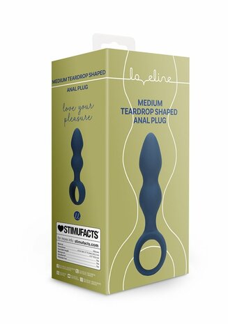 Teardrop Shaped Anal Plug - Medium - Baltic Blue