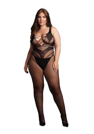 Bodystocking with Accentuated Lines - OSX - Black OSX