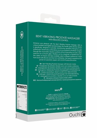 Gebogen vibrerende prostaatmassager met afstandsbediening