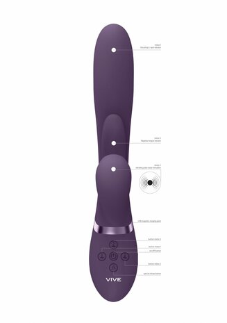 Thrusting GSpot, Flapper, PulseWave Clit Stimulator - Purple