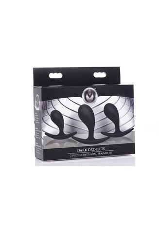 Dark Droplets - 3 Piece Curved Anal Trainer Set - Black