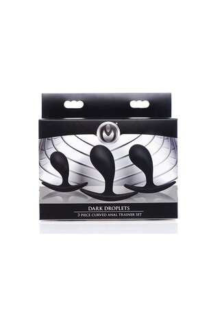Dark Droplets - 3 Piece Curved Anal Trainer Set - Black