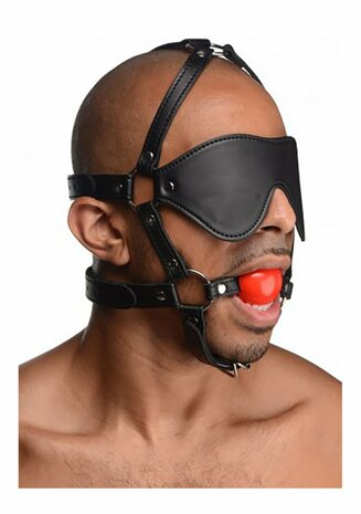 ST Blinddoek Harnas met Ball Gag