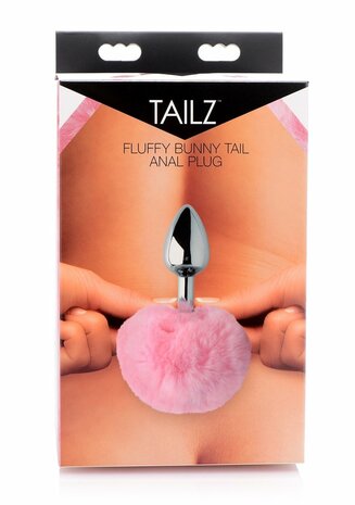 Fluffy Bunny Tail - Anal Plug - Pink