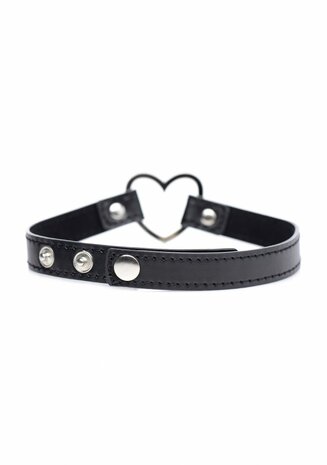 Dark Heart - Chrome Hart Zwarte Choker