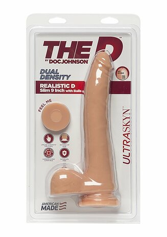 D Slim - Realistische ULTRASKYN Dildo met Ballen - 20 cm