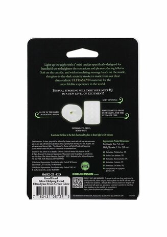 Glow Helping Head - Masturbator - Frost / Green Glow