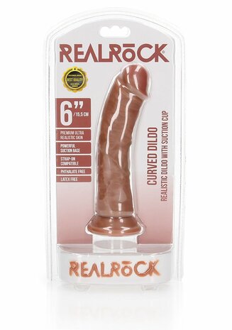 Gebogen Realistische Dildo met Zuignap - 15,5 cm