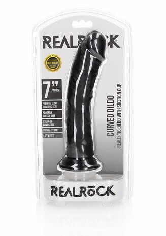 Gebogen Realistische Dildo met Zuignap - 18 cm
