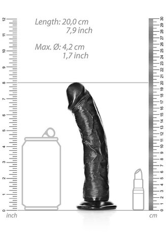 Gebogen Realistische Dildo met Zuignap - 18 cm