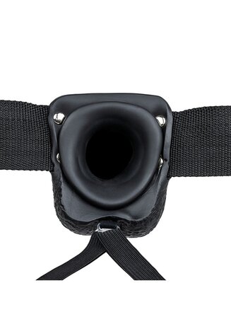 Vibrerende Holle Strap-On met Ballen - 18 cm
