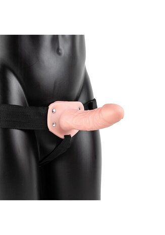 Vibrerende Holle Strap-On zonder Ballen - 15,5 cm