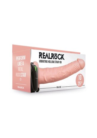 Vibrerende Holle Strap-On zonder Ballen - 24,5 cm
