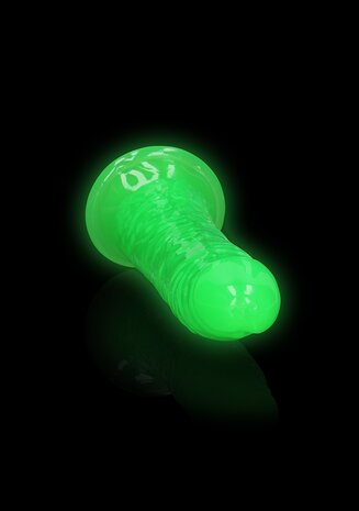 Slim Dildo Suction Cup - GitD - 7'' / 18 cm - Neon Green