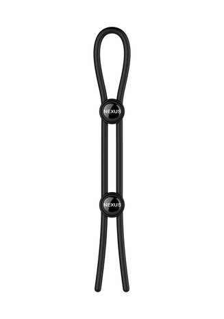 Forge - Double Adjustable Lasso Silicone Cock Ring - Black